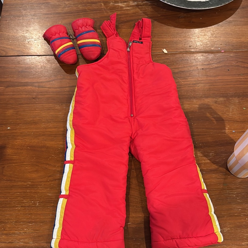 Vintage London Fog Snowsuit Ski Suit Toddler With Mittens